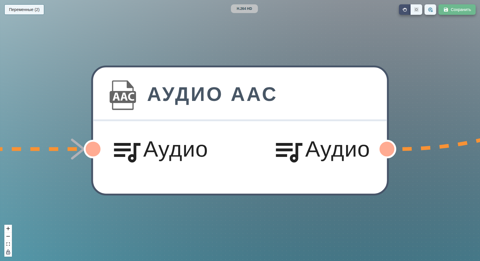 aac между цепочкой аудиофильтров и мультиплексором.