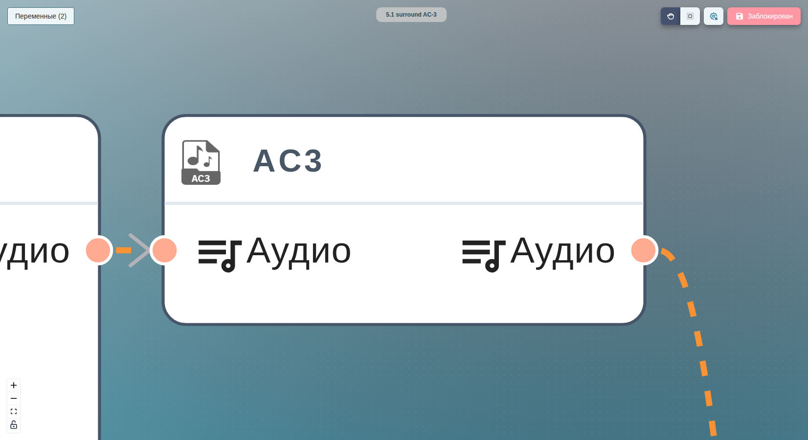 ac3 между цепочкой аудиофильтров и мультиплексором.
