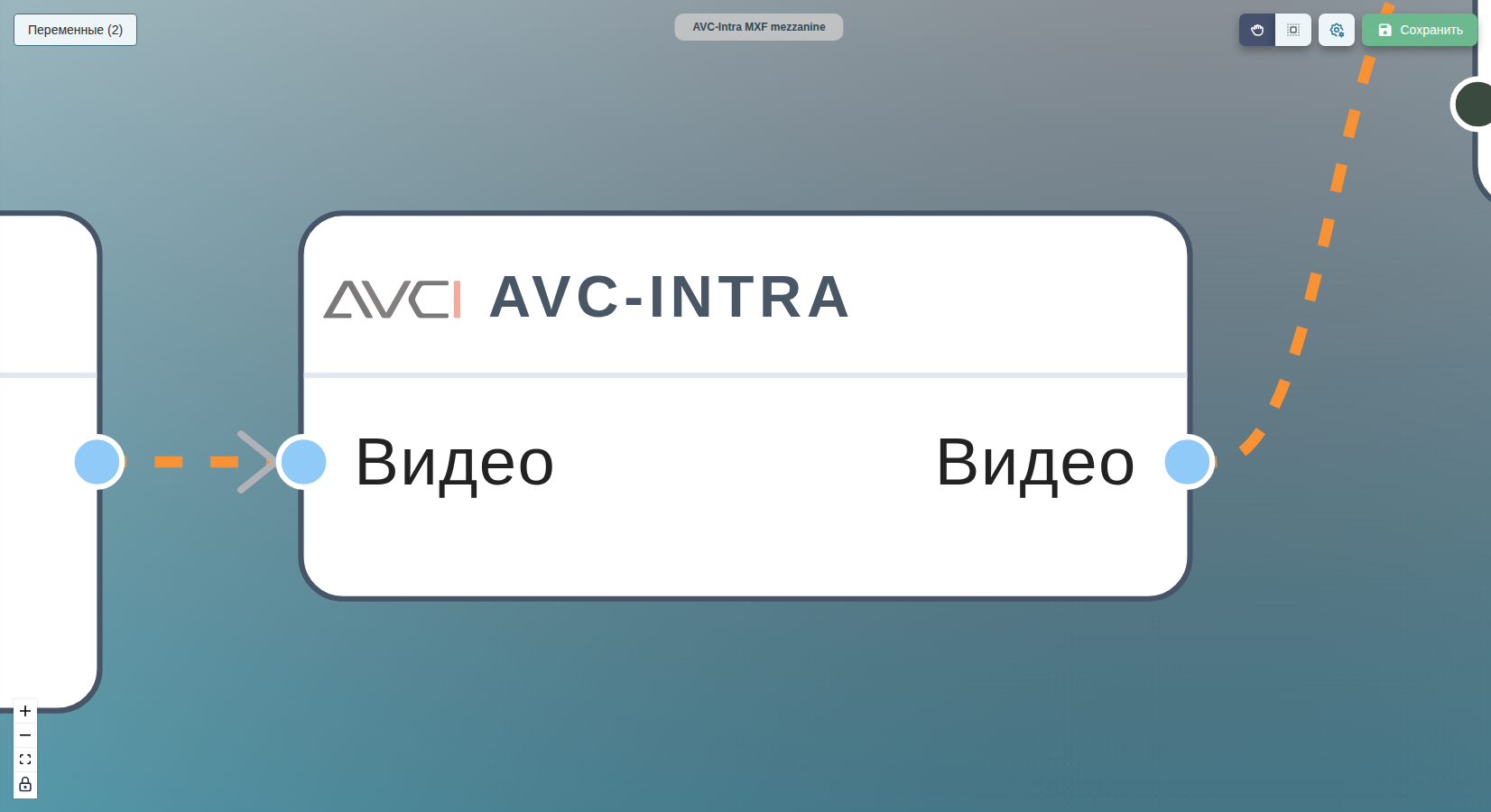 avcintra подключён между цепочкой видеофильтров и мультиплексором MXF.