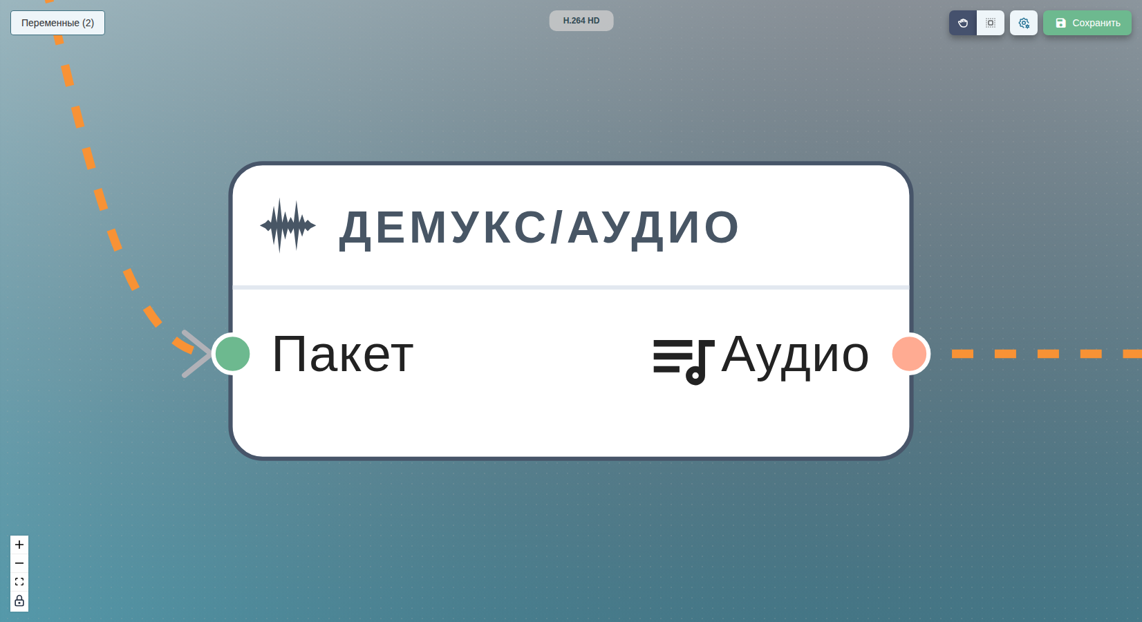 map/audio извлекает аудиодорожку из исходного пакета в цепочку copy + mp4.